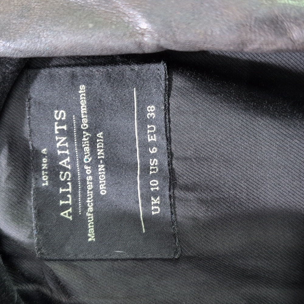 All Saints Women's Brown Leather Jacket 6 - Picture 3 of 9